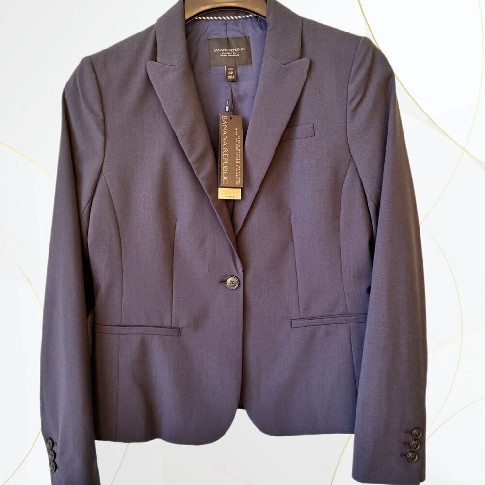 NWT Women's Banana Republic Classic Fit Marzotto Italian Wool Blend Blazer - Picture 1 of 10